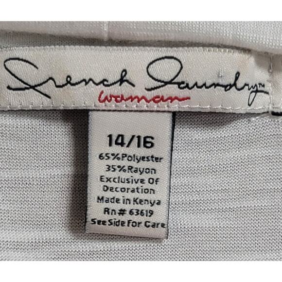 French Laundry White Slub Knit Open Front Cardigan Sweater 14 16 Lightweight - Picture 4 of 6